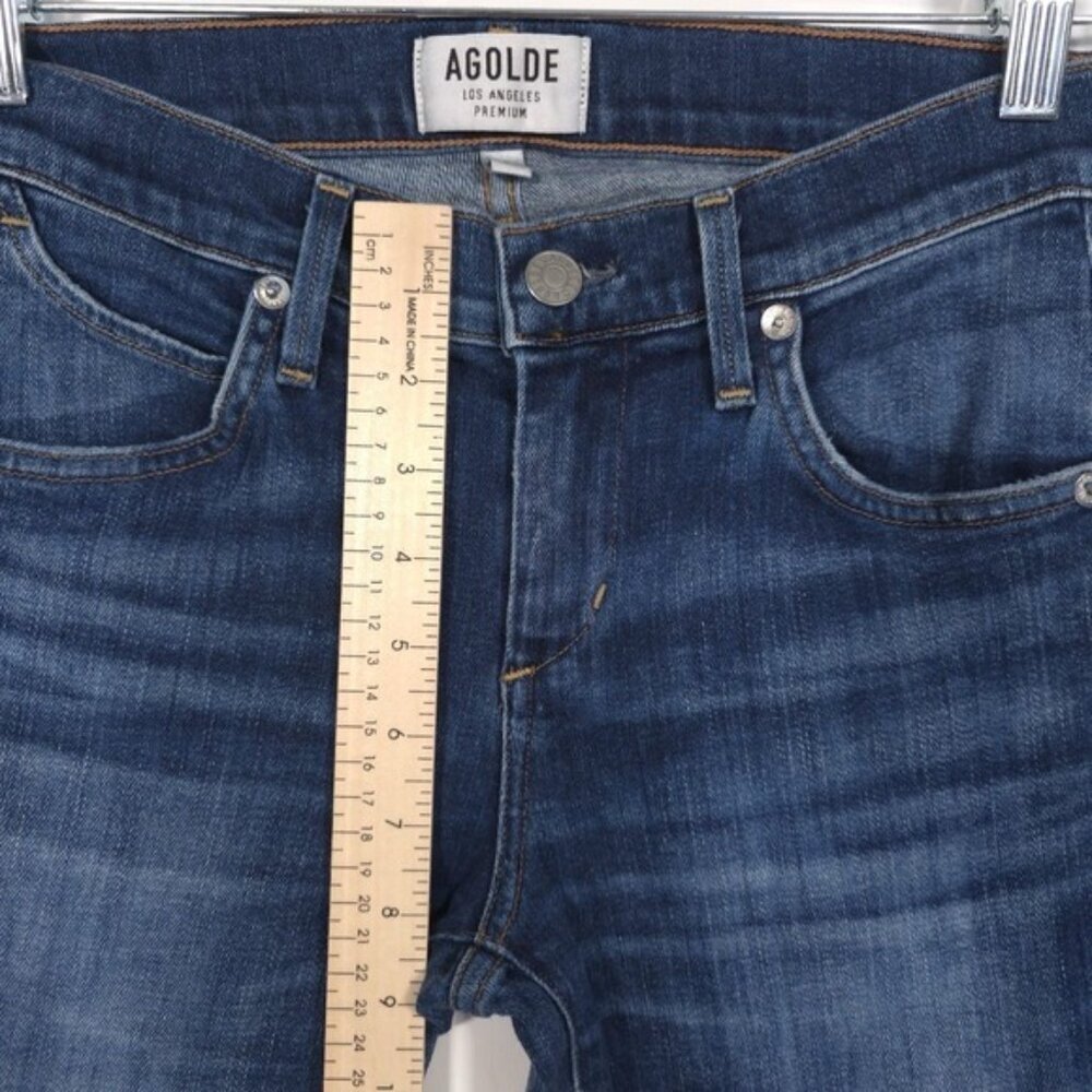AGOLDE PREMIUM Women's Jeans Size 24 Flare Distressed Raw Hem USA MADE A041-2077 - Picture 4 of 12